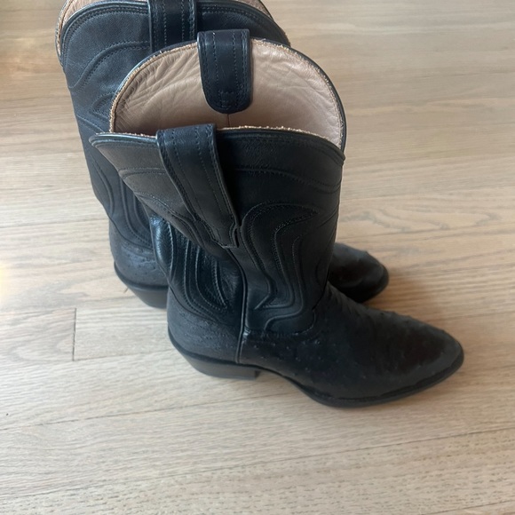 Tecovas Shoes Tecovas Black Ostrich Skin Boot Size 7 Worn Once 495